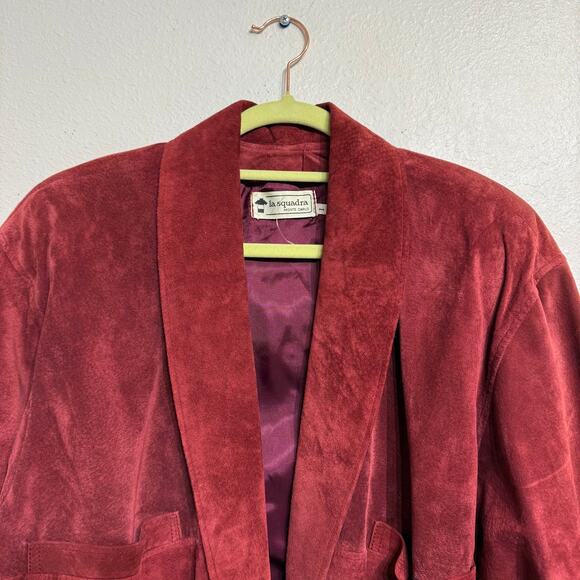 La Squadra Monte Carlo Red Suede Leather Jacket Sz M - Picture 3 of 12